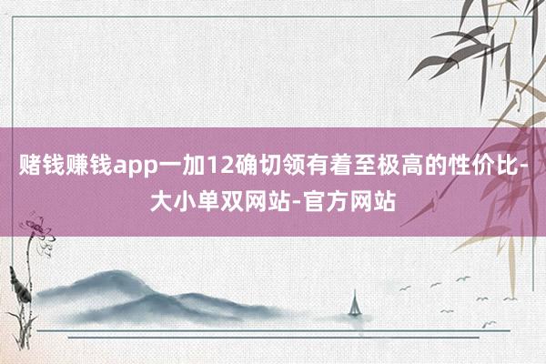 赌钱赚钱app一加12确切领有着至极高的性价比-大小单双网站