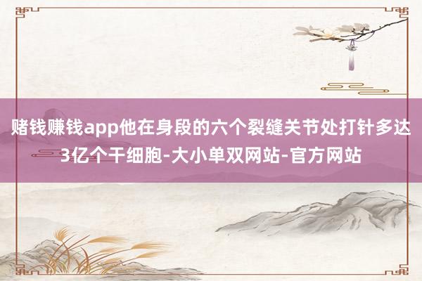 赌钱赚钱app他在身段的六个裂缝关节处打针多达3亿个干细胞-