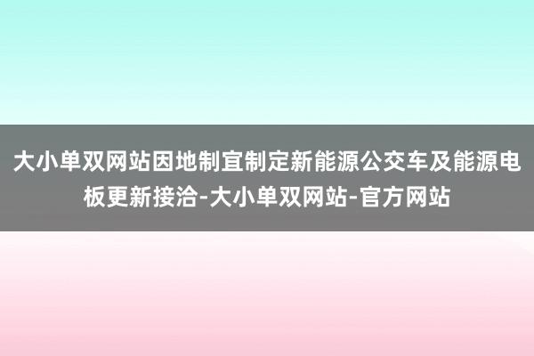 大小单双网站因地制宜制定新能源公交车及能源电板更新接洽-大小单双网站-官方网站